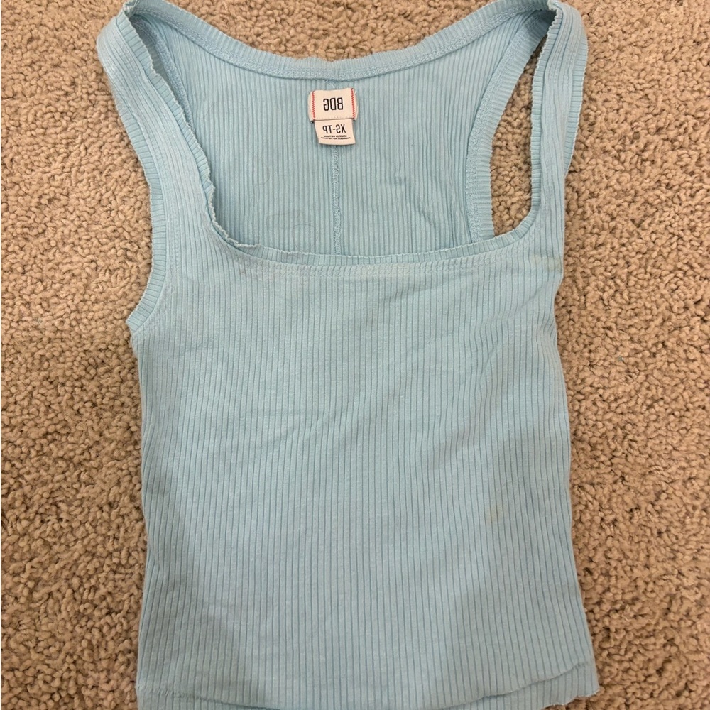 Urban outfitters tees tank xs, teal blue, square neck
